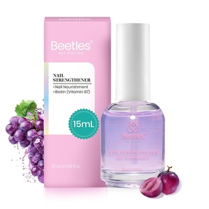 Beetles Nail Strengthener for Damaged Nails 15 ml – Clear Neutral Nail Strengthener and Growth Air Dry Nails Strengthening Polish No Removal Needed Natural Growth Treatment(15ml)