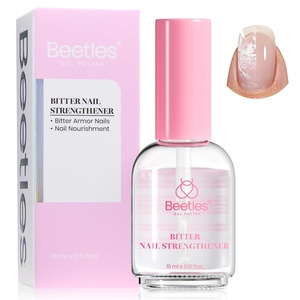 Beetles Nail Strengthener for Damaged Nails 15 ml – Clear Neutral Nail Strengthener and Growth Air Dry Nails Strengthening Polish No Removal Needed Natural Growth Treatment(Clear Nail Strengthener)