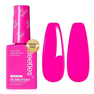 Beetles Neon Green Gel Nail Polish – Hema Free UV LED Soak Off Green Gel Polish Long-Lasting Colorful Bottle Day Nails Art Manicure Salon DIY(B – Creme | 8ml Square Bottle Collection)