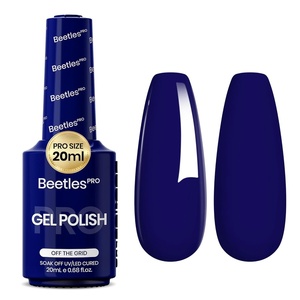 Beetles PRO White Gel Polish – Craving Calm, 20ml French White Gel Polish 4th of July Nails, Professional Nail Tech Formula, High Pigment Soak Off UV LED Long Lasting(D – Creme Blue | Off The Grid)