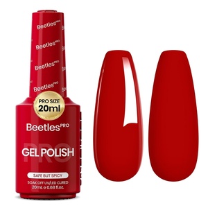 Beetles PRO White Gel Polish – Craving Calm, 20ml French White Gel Polish 4th of July Nails, Professional Nail Tech Formula, High Pigment Soak Off UV LED Long Lasting(C – Creme Red | Safe but Spicy)