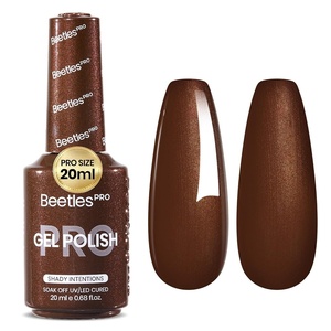 Beetles PRO White Gel Polish – Craving Calm, 20ml French White Gel Polish 4th of July Nails, Professional Nail Tech Formula, High Pigment Soak Off UV LED Long Lasting(I – Creme Brown | Shady Intentions)