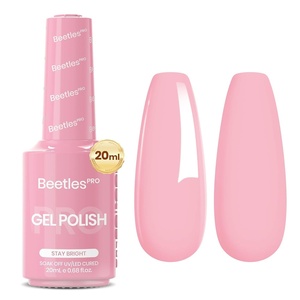 Beetles PRO White Gel Polish – Craving Calm, 20ml French White Gel Polish 4th of July Nails, Professional Nail Tech Formula, High Pigment Soak Off UV LED Long Lasting(B – Creme Pink | Stay Bright)