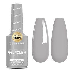 Beetles PRO White Gel Polish – Craving Calm, 20ml French White Gel Polish 4th of July Nails, Professional Nail Tech Formula, High Pigment Soak Off UV LED Long Lasting(N – Creme Grey | Zero Chill)