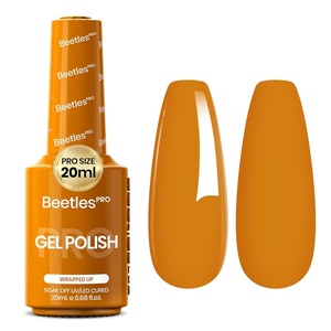 Beetles PRO White Gel Polish – Craving Calm, 20ml French White Gel Polish 4th of July Nails, Professional Nail Tech Formula, High Pigment Soak Off UV LED Long Lasting(M – Creme Orange | Wrapped Up)