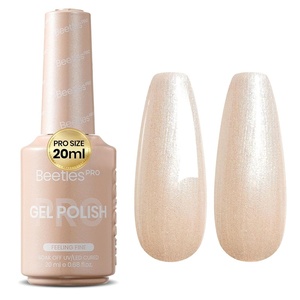 Beetles PRO White Gel Polish – Craving Calm, 20ml French White Gel Polish 4th of July Nails, Professional Nail Tech Formula, High Pigment Soak Off UV LED Long Lasting(L – Creme Gold | Feeling Fine)