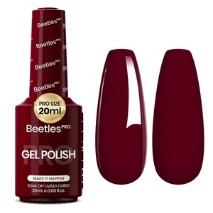 Beetles PRO White Gel Polish – Craving Calm, 20ml French White Gel Polish 4th of July Nails, Professional Nail Tech Formula, High Pigment Soak Off UV LED Long Lasting(C – Creme Red | Make It Happen)