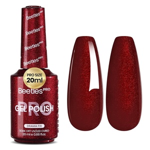 Beetles PRO White Gel Polish – Craving Calm, 20ml French White Gel Polish 4th of July Nails, Professional Nail Tech Formula, High Pigment Soak Off UV LED Long Lasting(C – Creme Red | Drama Fix)