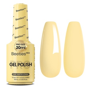 Beetles PRO White Gel Polish – Craving Calm, 20ml French White Gel Polish 4th of July Nails, Professional Nail Tech Formula, High Pigment Soak Off UV LED Long Lasting(K – Creme Yellow | Girl Math Logic)