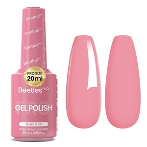 Beetles PRO White Gel Polish – Craving Calm, 20ml French White Gel Polish 4th of July Nails, Professional Nail Tech Formula, High Pigment Soak Off UV LED Long Lasting(B – Creme Pink | Shake If Off)