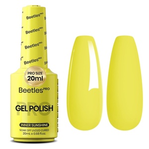 Beetles PRO White Gel Polish – Craving Calm, 20ml French White Gel Polish 4th of July Nails, Professional Nail Tech Formula, High Pigment Soak Off UV LED Long Lasting(K – Creme Yellow | inner sunshine)
