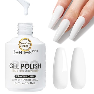 Beetles PRO Yellow Gel Polish – Chamomile Light, HEMA-Free & TPO-FREE, 15ml Bright Lemon Yellow Color Gel Polish Summer, UV LED Soak Off Gel for Salon & Home Use(A – Creme White | Craving Calm)