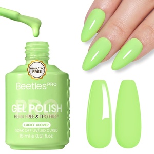 Beetles PRO Yellow Gel Polish – Chamomile Light, HEMA-Free & TPO-FREE, 15ml Bright Lemon Yellow Color Gel Polish Summer, UV LED Soak Off Gel for Salon & Home Use(H – Creme Green | Mojito Mint)