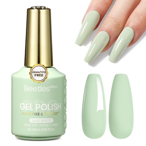 Beetles PRO Yellow Gel Polish – Chamomile Light, HEMA-Free & TPO-FREE, 15ml Bright Lemon Yellow Color Gel Polish Summer, UV LED Soak Off Gel for Salon & Home Use(Sage Breeze)