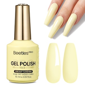 Beetles PRO Yellow Gel Polish – Chamomile Light, HEMA-Free & TPO-FREE, 15ml Bright Lemon Yellow Color Gel Polish Summer, UV LED Soak Off Gel for Salon & Home Use(Creamy Sunshine)