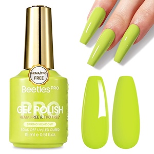 Beetles PRO Yellow Gel Polish – Chamomile Light, HEMA-Free & TPO-FREE, 15ml Bright Lemon Yellow Color Gel Polish Summer, UV LED Soak Off Gel for Salon & Home Use(Spring Meadow)