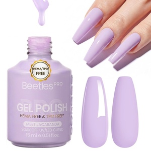 Beetles PRO Yellow Gel Polish – Chamomile Light, HEMA-Free & TPO-FREE, 15ml Bright Lemon Yellow Color Gel Polish Summer, UV LED Soak Off Gel for Salon & Home Use(Meet Jacaranda)