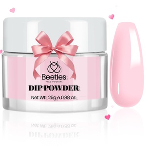 Beetles Pink Dip Powder Barely Color, 25g Dipping Nail Art Starter Manicure DIY Home Salon Long Lasting Nail Design No Nail Lamp Needed Summer Gift for Women(Classic Elegance)