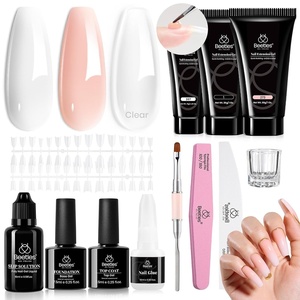 Beetles Poly Nail Gel 30g 6 Colors Murmur Gauze Builder Nail Extension Enhancement Gel for Beginner & Professional Long-Lasting and Easy to Use Supplies Gift for Women Girls(0-Pristine Grace)
