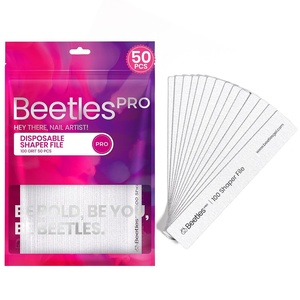 Beetles Pro 100 Grit Nail Files Set for Professional, 10 Pcs Zebra Gray Grit Replaceable Shaper Files Disposable Nail Files Manicure Tool for Shaping and Smoothing for Nail Art Design Salon(0.02 Foot (Pack of 50))