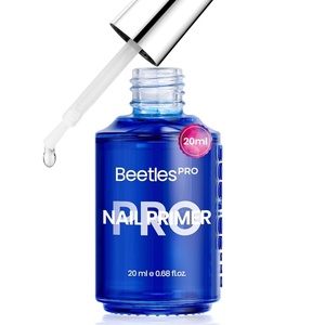 Beetles Pro Gel Base Coat– 20ml Each, Hema-Free & Self-Leveling Long-Lasting to 28 Days – Soak-Off Gel for LED/U V Lamps, Professional Salon Manicure(20ml Beetles Pro Nail Primer)