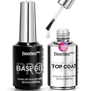 Beetles Pro Gel Base Coat– 20ml Each, Hema-Free & Self-Leveling Long-Lasting to 28 Days – Soak-Off Gel for LED/U V Lamps, Professional Salon Manicure(20ml White)