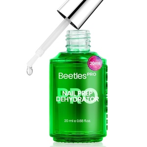 Beetles Pro Gel Base Coat– 20ml Each, Hema-Free & Self-Leveling Long-Lasting to 28 Days – Soak-Off Gel for LED/U V Lamps, Professional Salon Manicure(3-1-Professional Nail Prep Dehydrator)