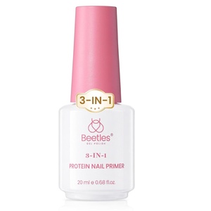 Beetles Protein Nail Dehydrator and Primer, 3-in-1 HEMA-Free Primer Keratin-Infused, Nail Remove Excess, Enhance Adhesion for Acrylic & Gel Nails Supports Growth
