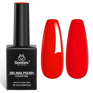 Beetles Red Gel Nail Polish – 10ml Soak Off UV LED Nail Long Lasting Glossy Bright Red Gel Polish for Salon DIY Manicure for Women(C – Creme Red | Flame Red)