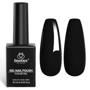 Beetles Red Gel Nail Polish – 10ml Soak Off UV LED Nail Long Lasting Glossy Bright Red Gel Polish for Salon DIY Manicure for Women(G – Creme Black | Inkwell)