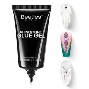 Beetles Rhinestones Glue Kit – 3D Gel Nail Art & Sculpting Gel Glue and with Heart Charm Diamond Jewelry, Nail Decorations for DIY Gel Nail Polish(C3-35g Nail Rhinestone Glue)