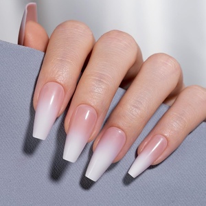 Beetles Soft Gel Press on Nails -15 Sizes Gradient Medium Coffin Press On Nails 60pcs Design Long Lasting Acrylic Fake Nails, No Need to File Fake Nail Tips DIY Nails Gift for Women