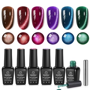 Beetles White Black Gel Polish Set – Twilight Gleam 6 Colors Silver Cat Eye Glitter Shimmer Sparkle Gel Polish with Magnet Soak Off Nail Art UV Led Home Salon Spring Summer Gift for Women(0-0-0-Jewel Parade)