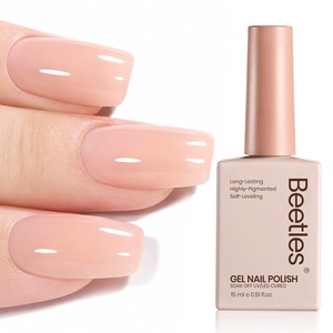 Beetles White Gel Nail Polish-15 ml Shimmer Glitter Milky White Gel Nail Polish Soak Off UV/LED Lamp Nail Art Manicure Salon DIY for French Nail Home Gift for Women Girls(B – Sheer Pink | Bare Bloom)