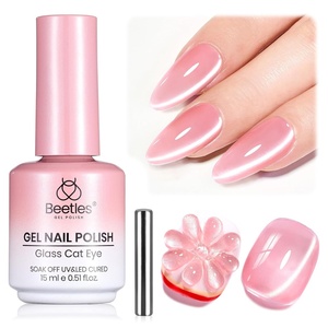 Beetles White Gel Nail Polish-15 ml Shimmer Glitter Milky White Gel Nail Polish Soak Off UV/LED Lamp Nail Art Manicure Salon DIY for French Nail Home Gift for Women Girls(B – Glassy Pink | Grapefruit Glow)