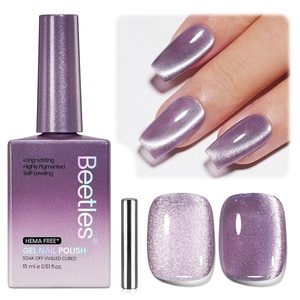 Beetles White Gel Nail Polish-15 ml Shimmer Glitter Milky White Gel Nail Polish Soak Off UV/LED Lamp Nail Art Manicure Salon DIY for French Nail Home Gift for Women Girls(J – Velvet Purple | Twilight Muse)