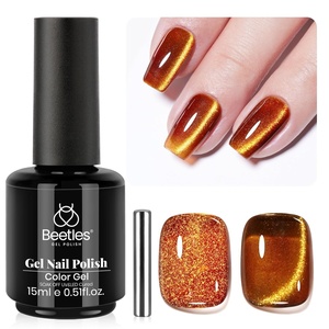 Beetles White Gel Nail Polish-15 ml Shimmer Glitter Milky White Gel Nail Polish Soak Off UV/LED Lamp Nail Art Manicure Salon DIY for French Nail Home Gift for Women Girls(I – Velvet Brown | Amber Glint)