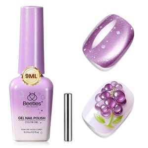 Beetles White Gel Nail Polish-15 ml Shimmer Glitter Milky White Gel Nail Polish Soak Off UV/LED Lamp Nail Art Manicure Salon DIY for French Nail Home Gift for Women Girls(J – Velvet Purple | Iced Grape Essence)