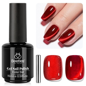 Beetles White Gel Nail Polish-15 ml Shimmer Glitter Milky White Gel Nail Polish Soak Off UV/LED Lamp Nail Art Manicure Salon DIY for French Nail Home Gift for Women Girls(C – Glassy Red | Ruby Red)