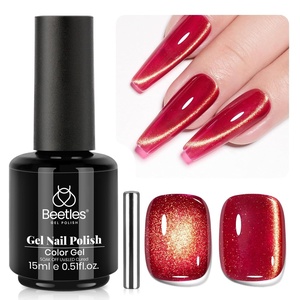 Beetles White Gel Nail Polish-15 ml Shimmer Glitter Milky White Gel Nail Polish Soak Off UV/LED Lamp Nail Art Manicure Salon DIY for French Nail Home Gift for Women Girls(C – Velvet Red | Twilight Toast)