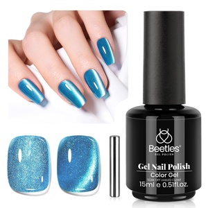 Beetles White Gel Nail Polish-15 ml Shimmer Glitter Milky White Gel Nail Polish Soak Off UV/LED Lamp Nail Art Manicure Salon DIY for French Nail Home Gift for Women Girls(D – Velvet Blue | Stellar Ocean)