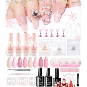 beetles Gel Nail Polish Gift Set-All in 1 Gel Polish Kit Beetles X DIY nail UV with Top Base Coat,Nail Glue,Nail Tips,Nail Charms-Special Elegant DIY Kit for Women