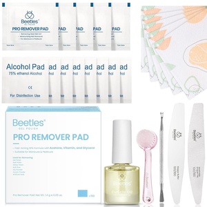 beetles Nail Remover Kit – 200Pcs Nail Soak Off Foil Wraps Gel Nail Polish Remover Tools Larger and Thicker Pre-attached Cotton Pad with Droppers, Easy Manicure Removal for Women Girls(150PCS Pro Remover Pads Set)