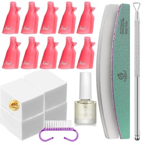 beetles Nail Remover Kit – 200Pcs Nail Soak Off Foil Wraps Gel Nail Polish Remover Tools Larger and Thicker Pre-attached Cotton Pad with Droppers, Easy Manicure Removal for Women Girls(0-Gel Polish Remover Kit)