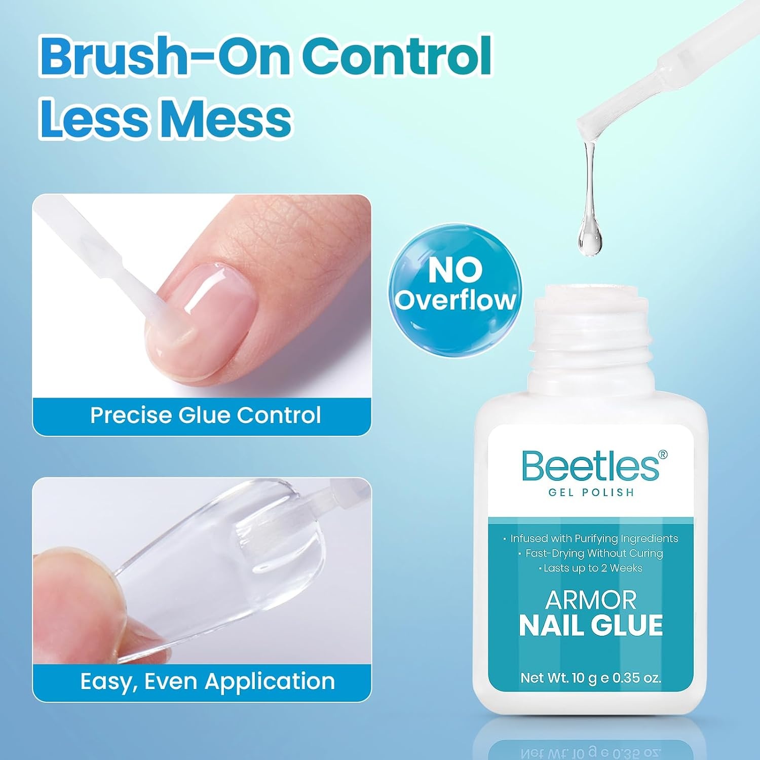 image:imageBeetles 10ml Super Strong Nail Glue 10s FastDrying Brush On Glue for Press On Fake Acrylic Nail Tips Upgraded Formula Long Lasting No UV Needed for Beginners DIY Home00Super Strong Nail Glue 10ml