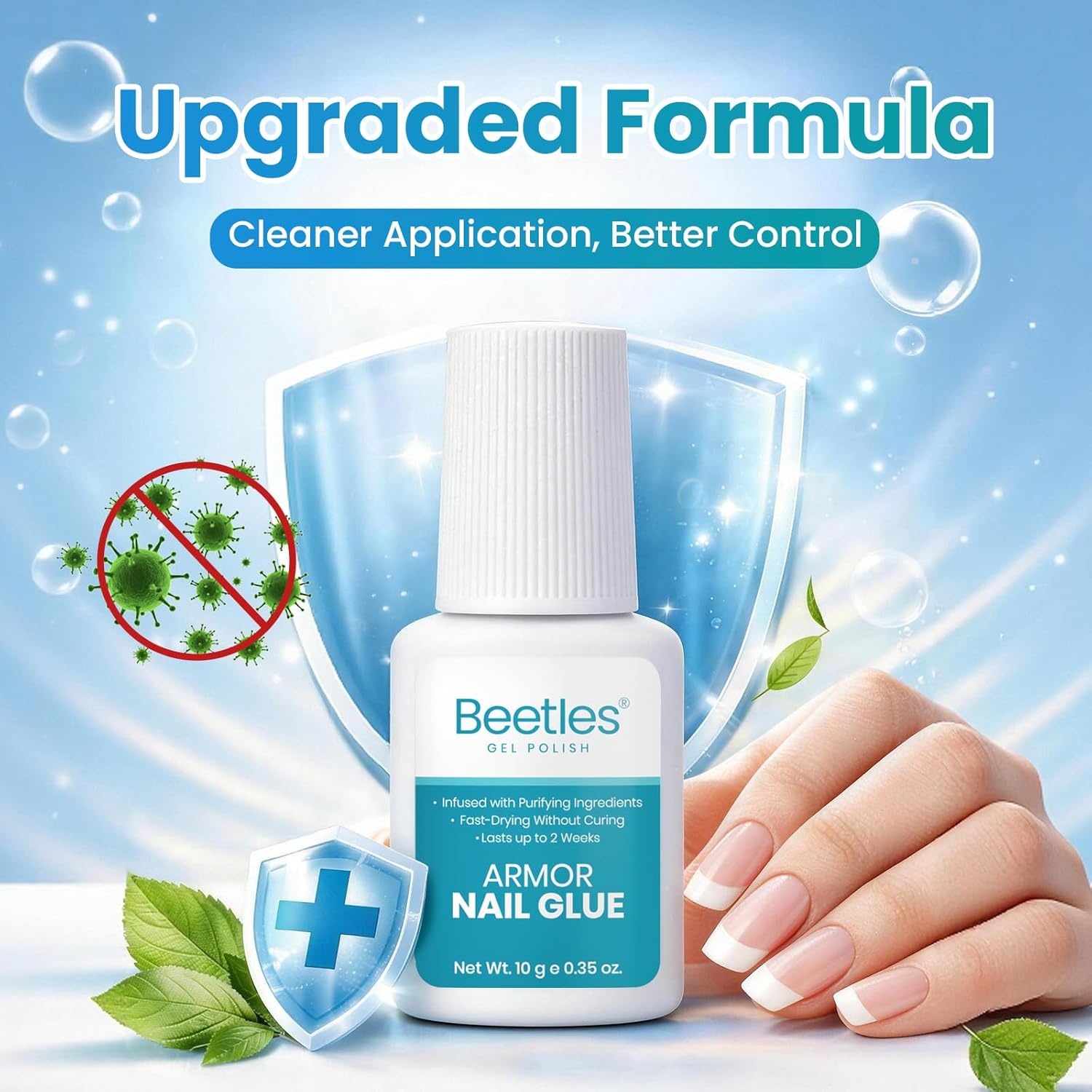 image:imageBeetles 10ml Super Strong Nail Glue 10s FastDrying Brush On Glue for Press On Fake Acrylic Nail Tips Upgraded Formula Long Lasting No UV Needed for Beginners DIY Home00Super Strong Nail Glue 10ml