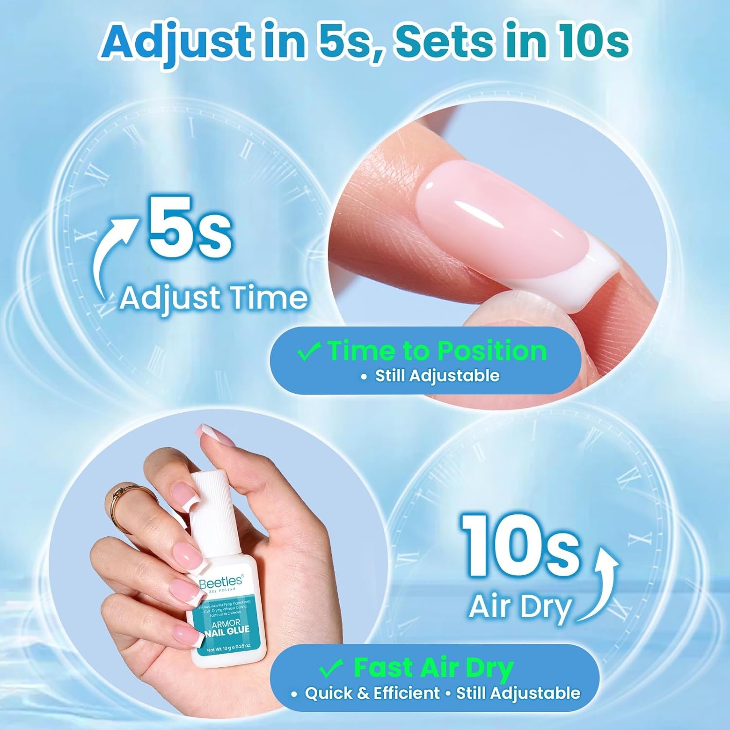 image:imageBeetles 10ml Super Strong Nail Glue 10s FastDrying Brush On Glue for Press On Fake Acrylic Nail Tips Upgraded Formula Long Lasting No UV Needed for Beginners DIY Home00Super Strong Nail Glue 10ml
