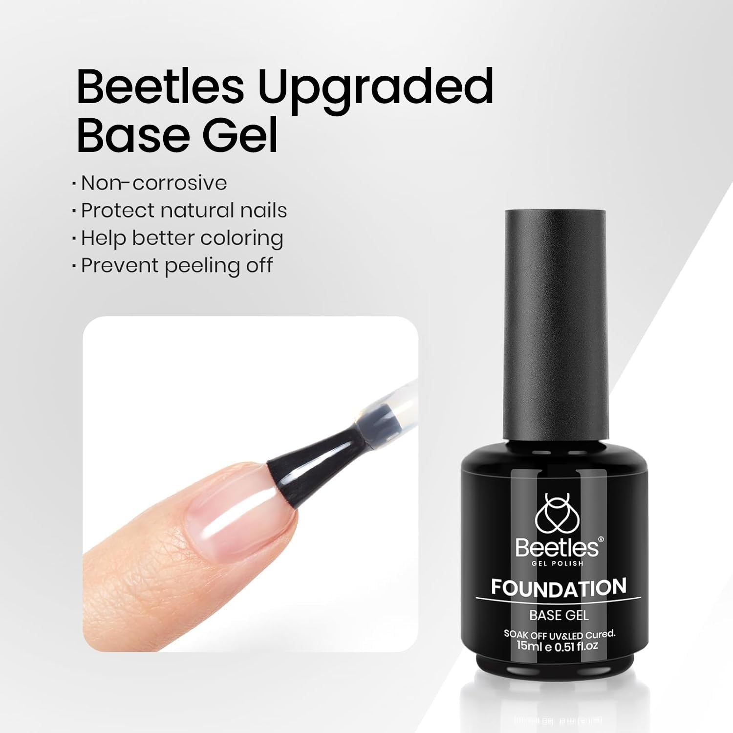 image:imageBeetles 3Pcs 15ml Pink Gel Nail Polish and No Wipe Gel Top Coat amp Base Coat Set Soak Off UV Lamp and Long Lasting Top Coat French Manicure Art Design Kit011 Pcs 15ml top base coat black gel