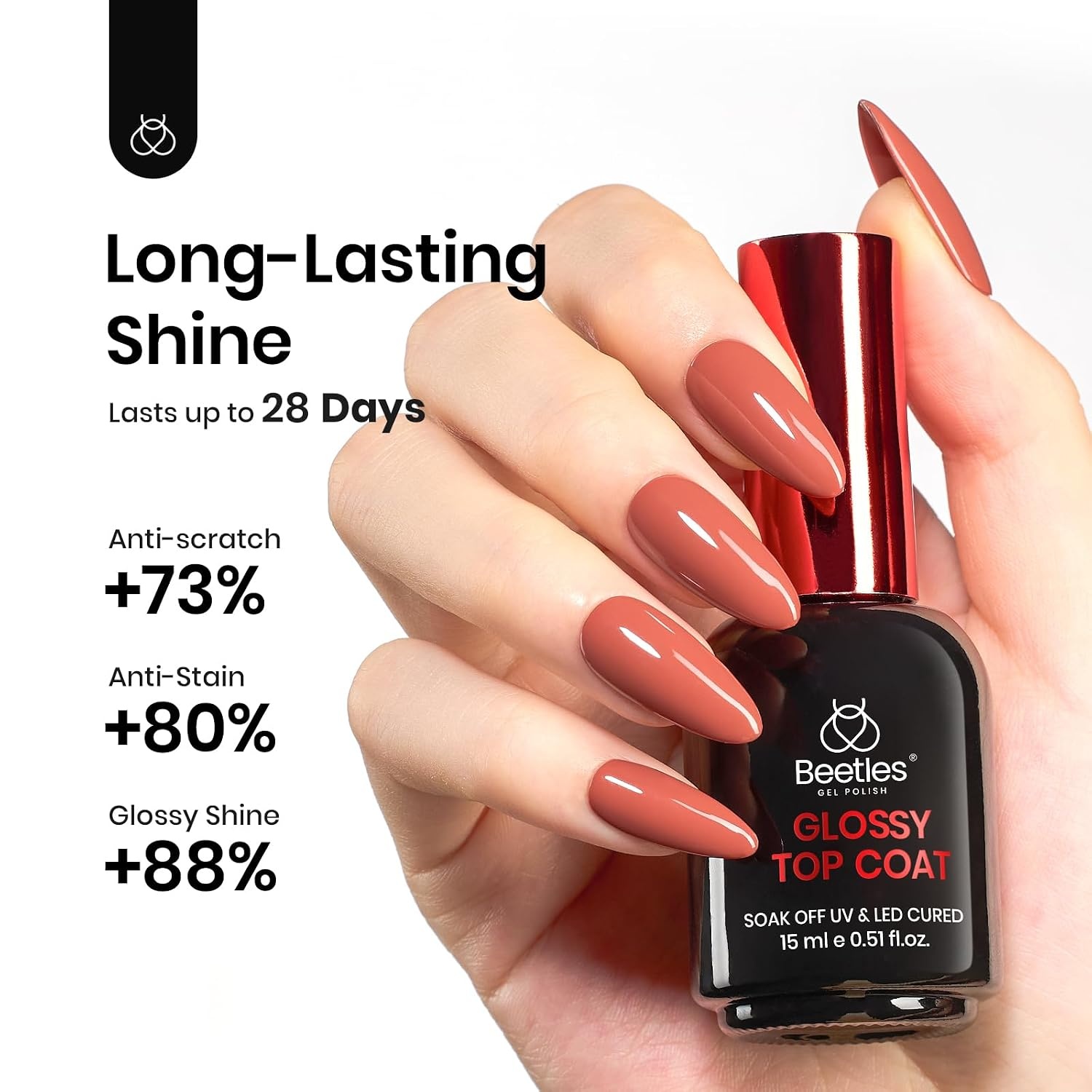 image:imageBeetles Gel Top Coat Extra Glossy Top Coat Gel Polish 15ml Shine Finish and Long Lasting Soak Off UV amp Nail Lamp DIY Manicure Gift for Women00Clear Glossy Top Coat 15ml