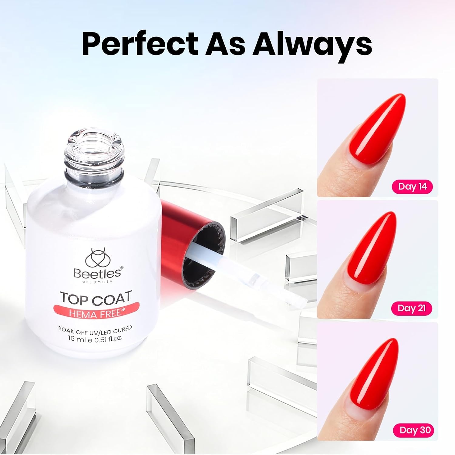 image:imageBeetles Gel Top Coat Extra Glossy Top Coat Gel Polish 15ml Shine Finish and Long Lasting Soak Off UV amp Nail Lamp DIY Manicure Gift for Women1 Pcs 15ml HemaFree Gel Top Coat